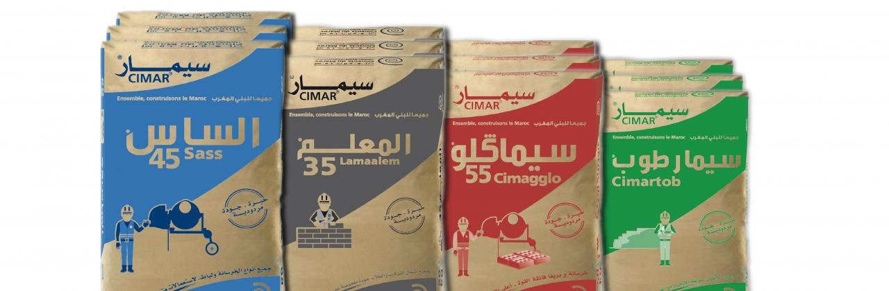 Ciments du Maroc nouvelle identité visuelle des sacs de ciment